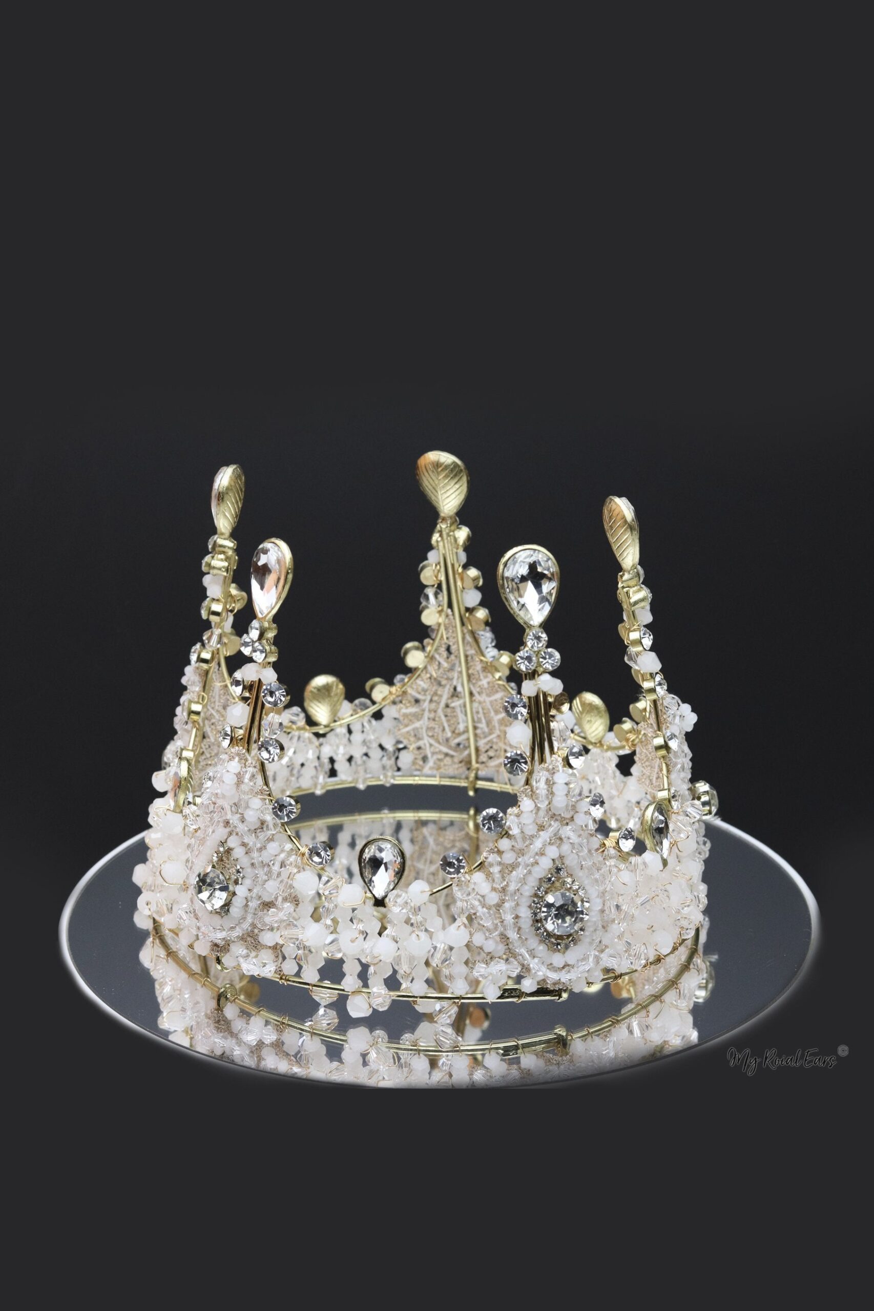 Queen Mary- beaded and crystal baroque crown - My Roial Ears LTD
