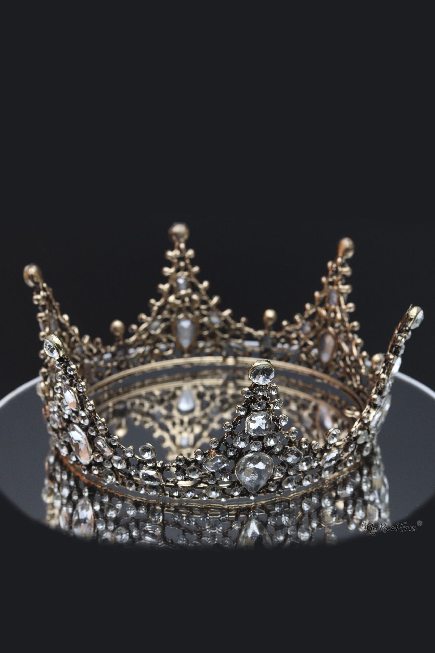 Queen Rosalind-a royal antique crystal metal crown - My Roial Ears LTD