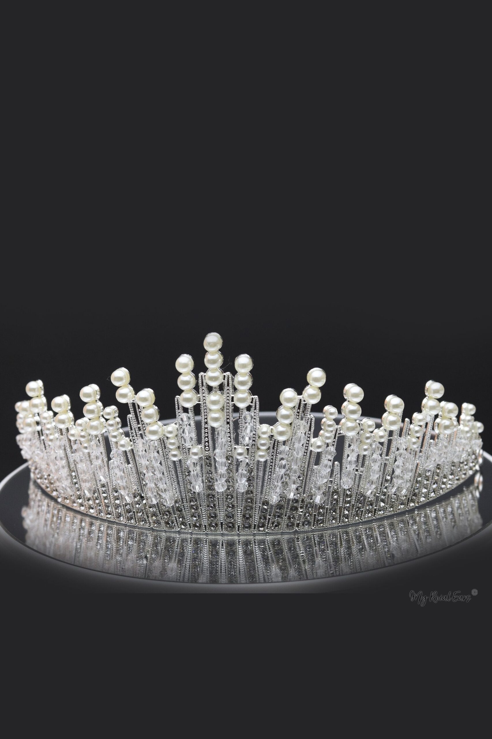 Queen Marilyn- an elegant pearl beaded and crystal crown - My Roial Ears LTD