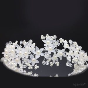 Queen Betner- beaded acrylic floral headpiece - My Roial Ears LTD