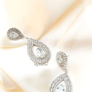 Q.MADELINE-cubic zirconia statement drop earrings