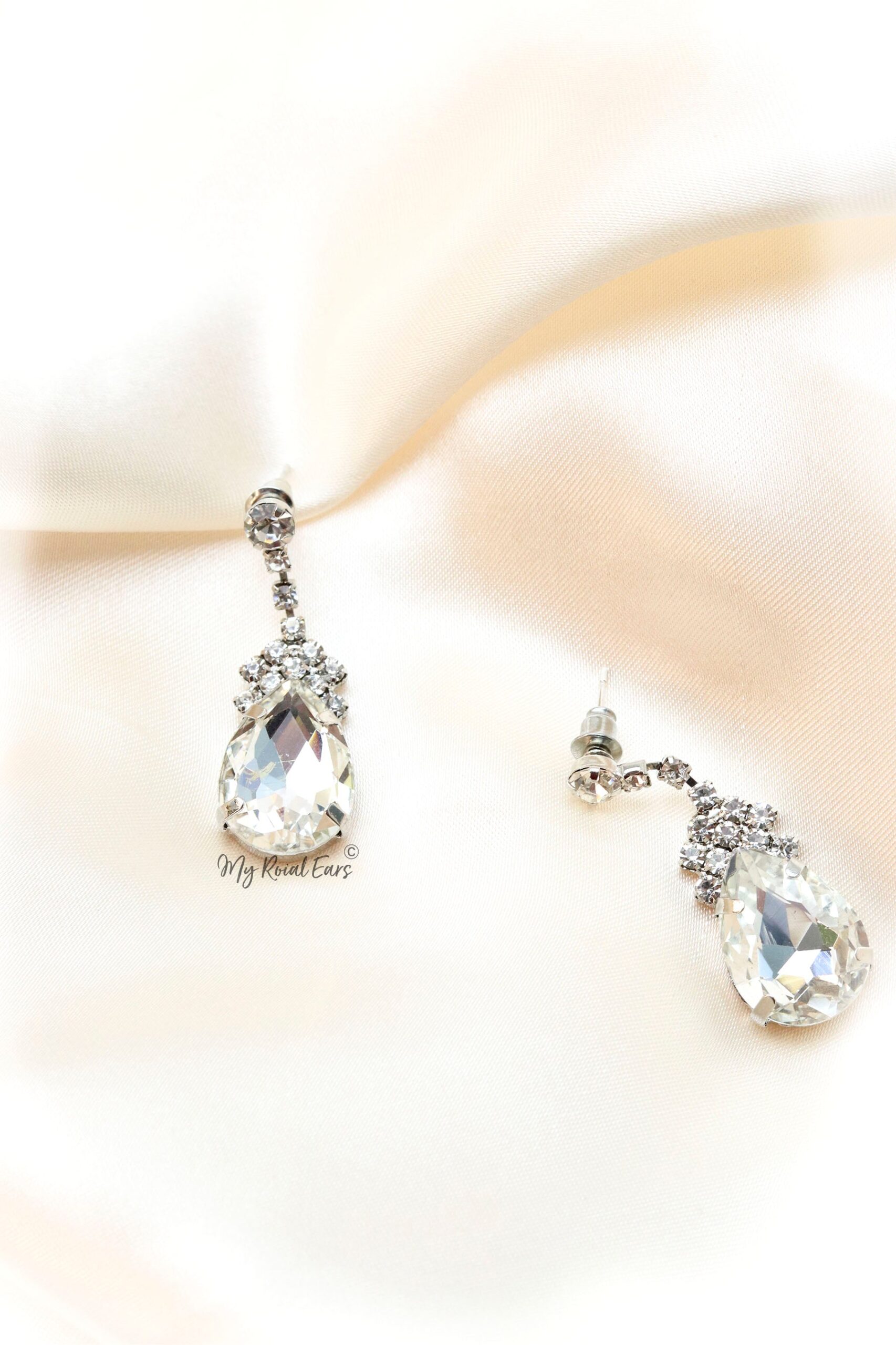 Q.EUPHEMIA- aaa zirconia diamond stone and rhodium plated drop earrings - Image 2