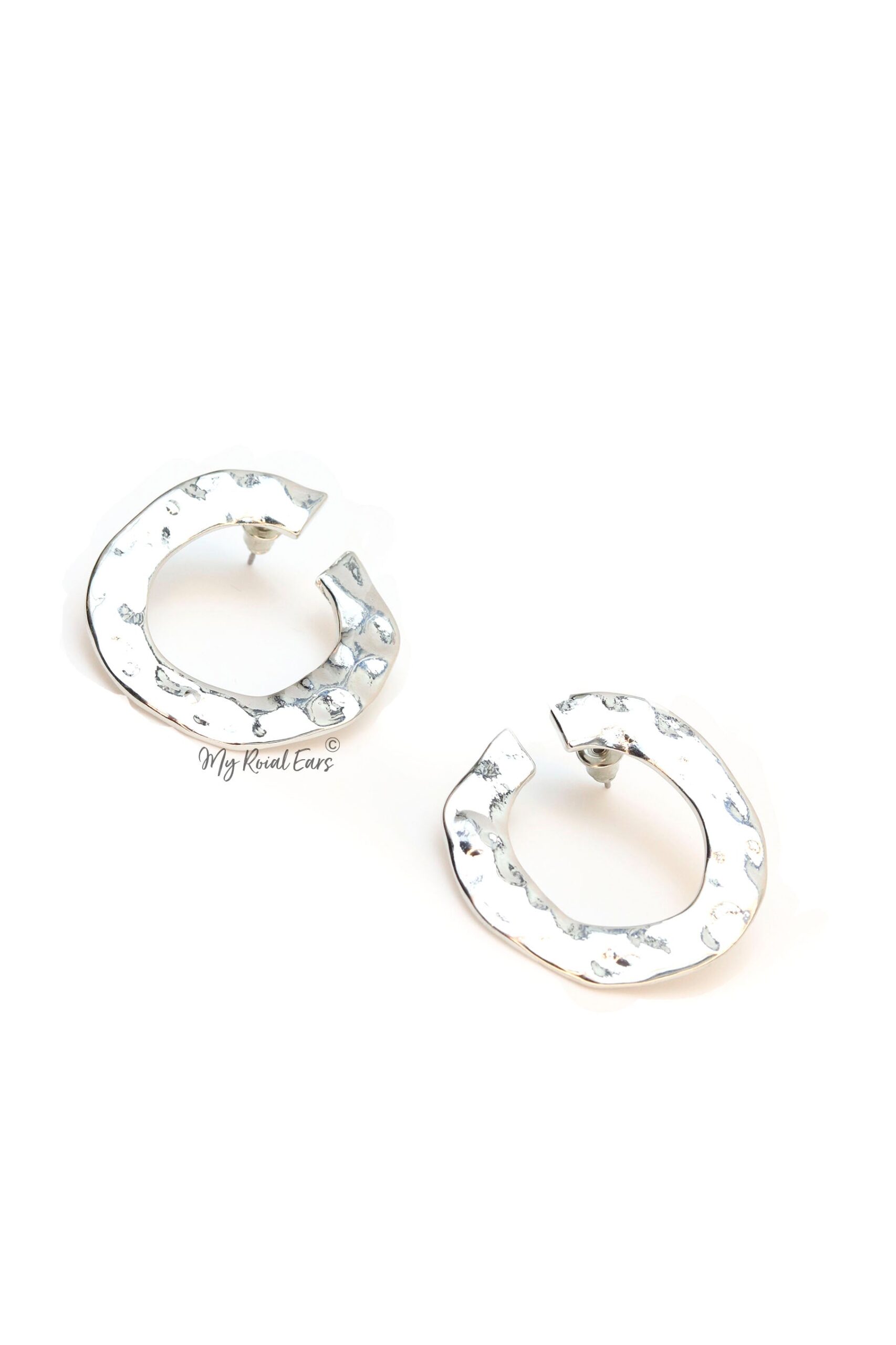 Cassandra- gold plated vintage circle statement stud earrings - Image 3