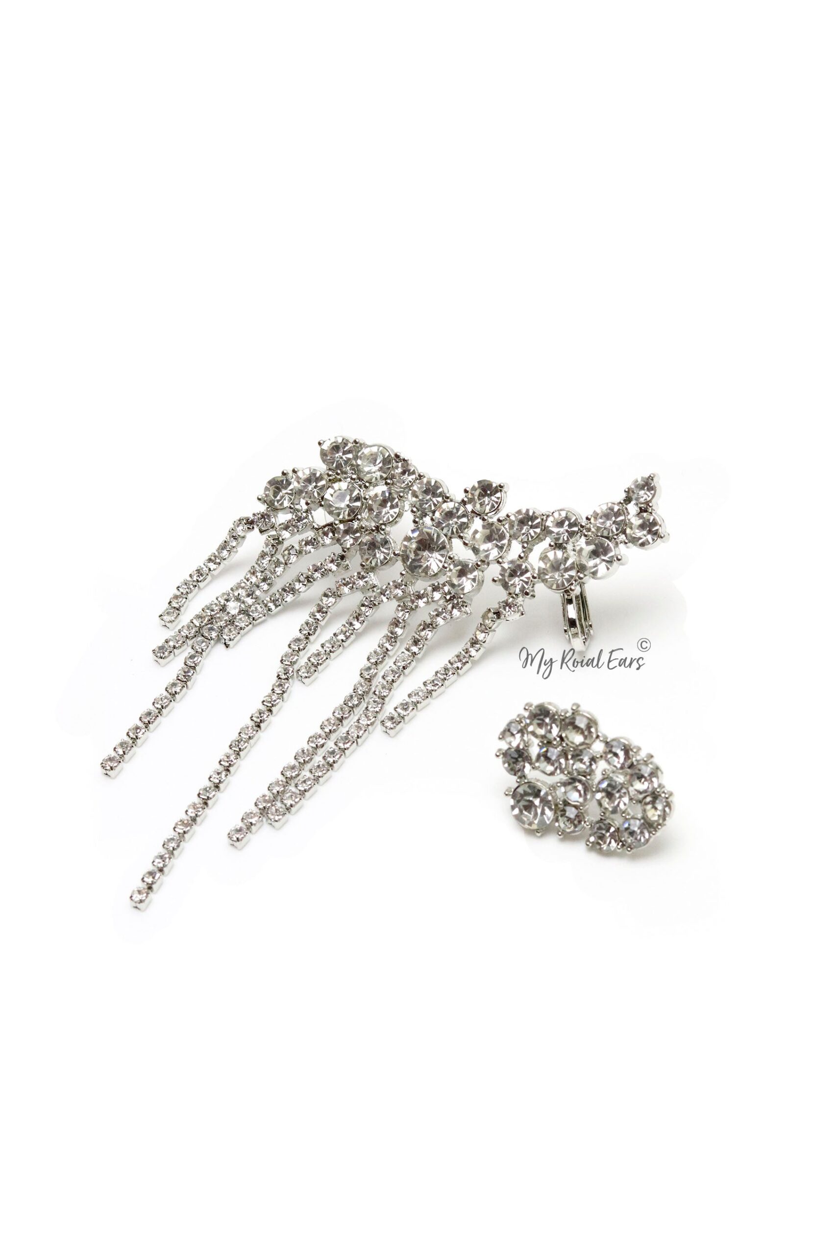 Veronica W- stunning crystal ear cuff and stud earrings - Image 2