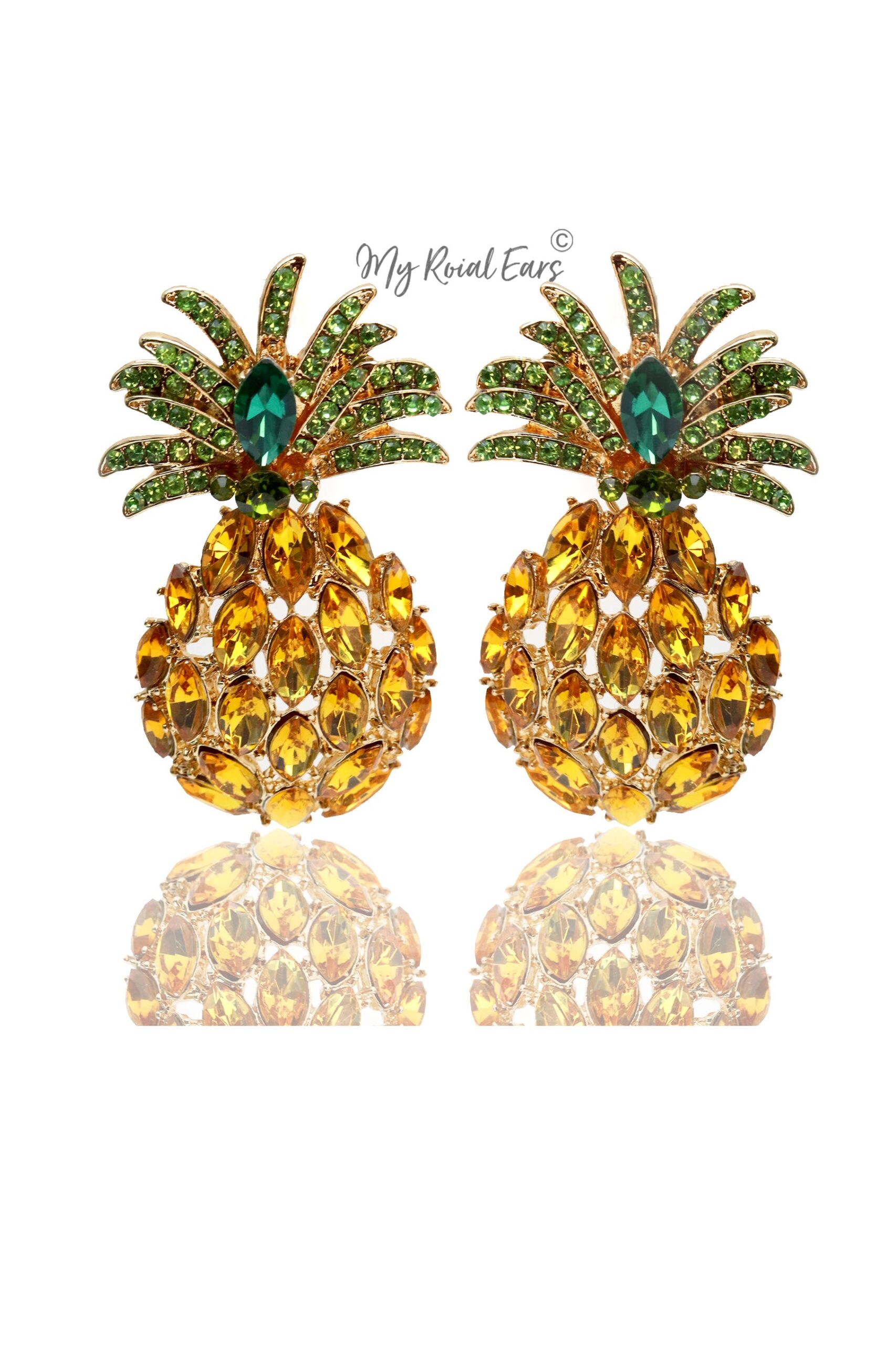 Mounia O- statement charming pineapple stud earrings
