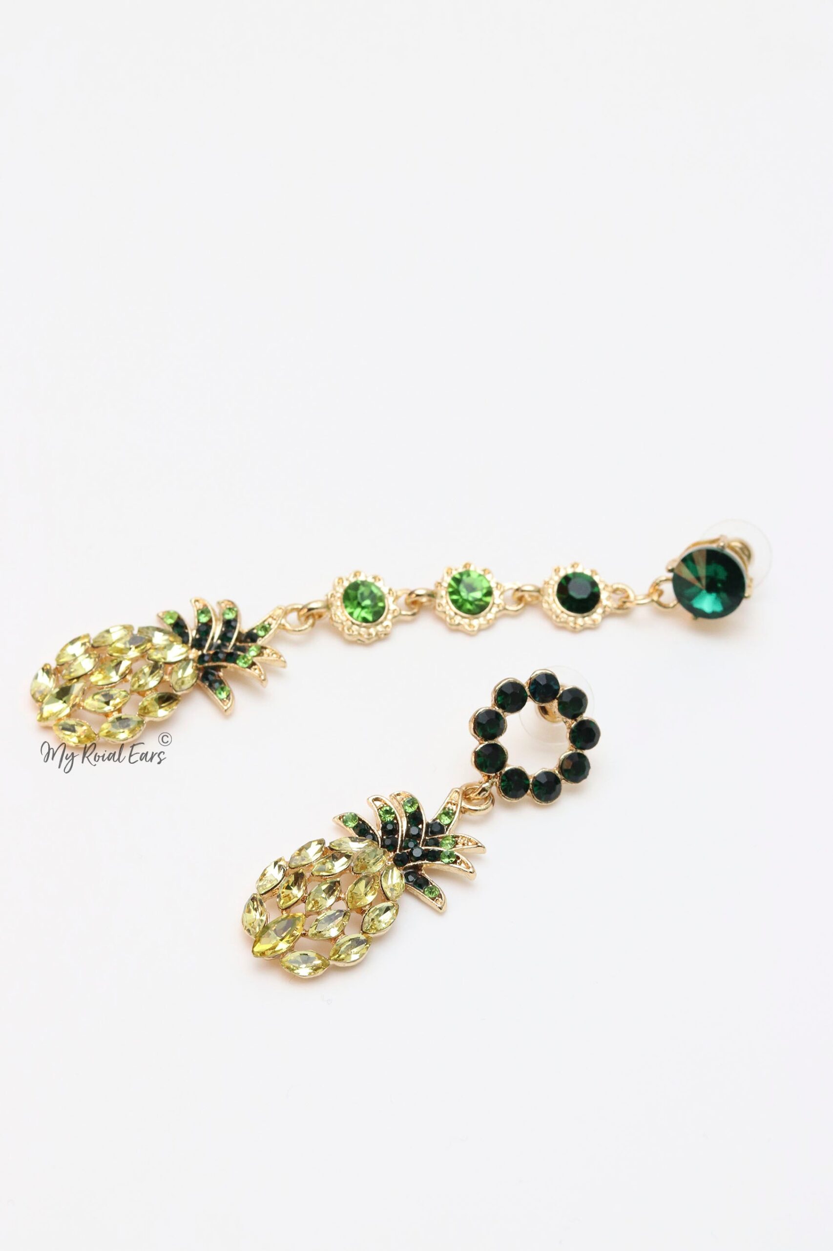 Marsha H- long and short crystal pinapple drop earrings - Image 4
