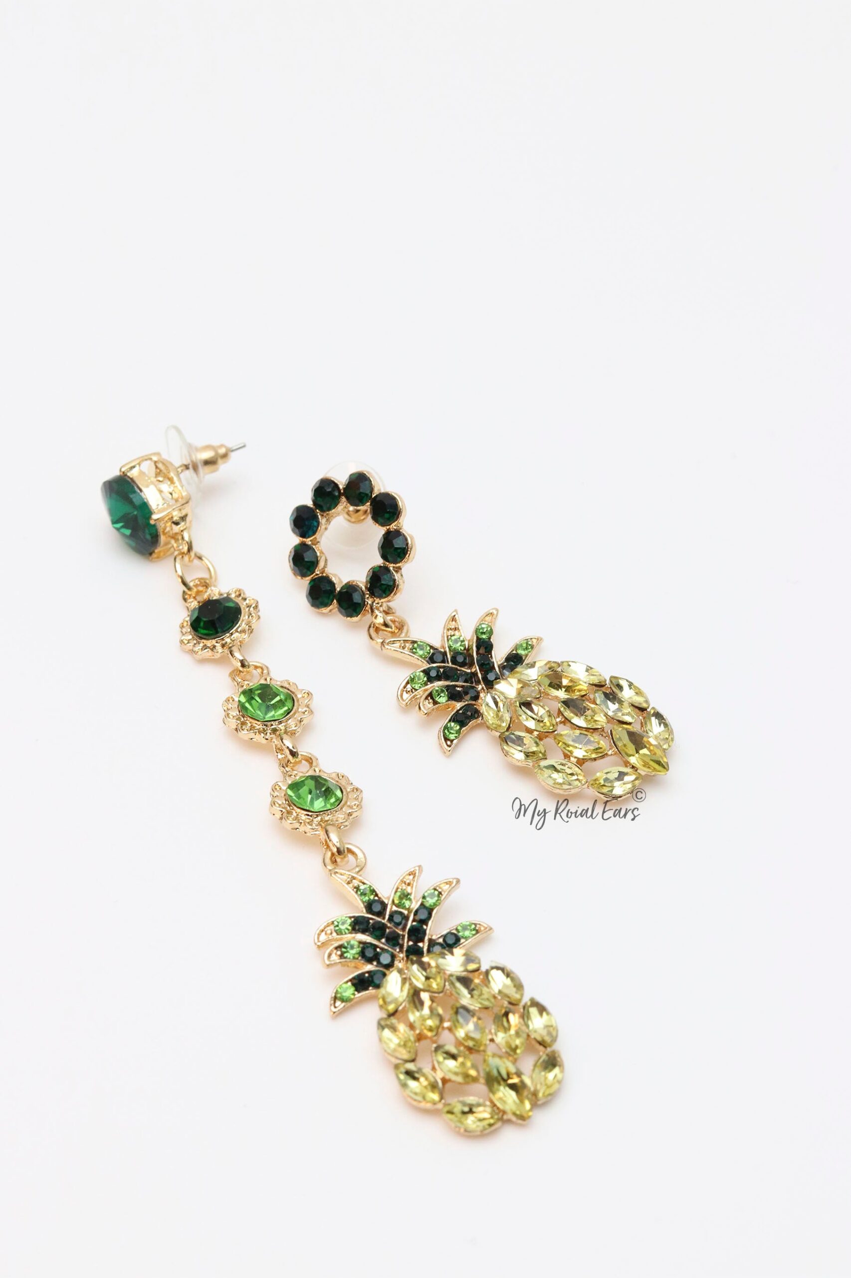 Marsha H- long and short crystal pinapple drop earrings - Image 2