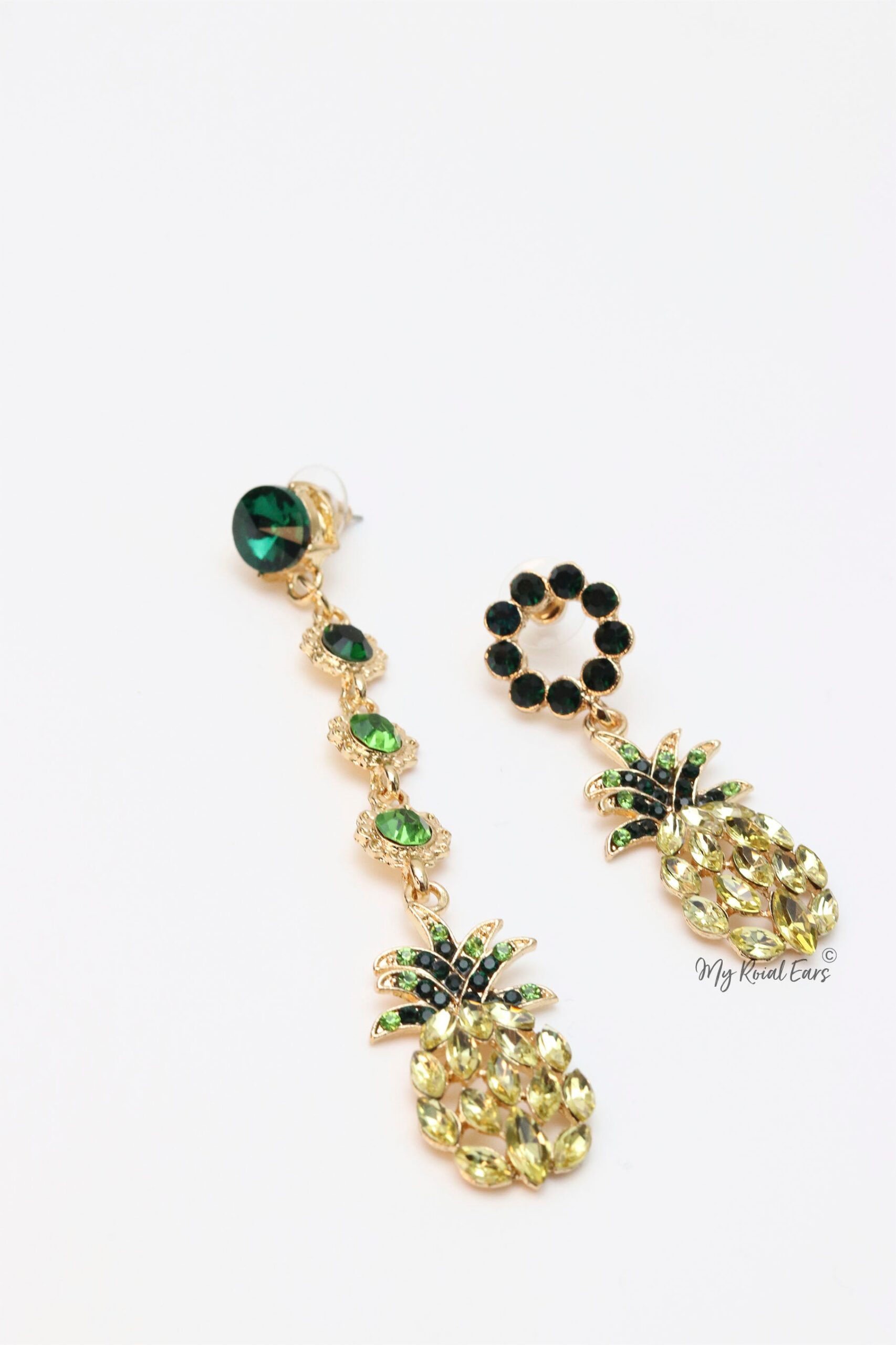 Marsha H- long and short crystal pinapple drop earrings - Image 6