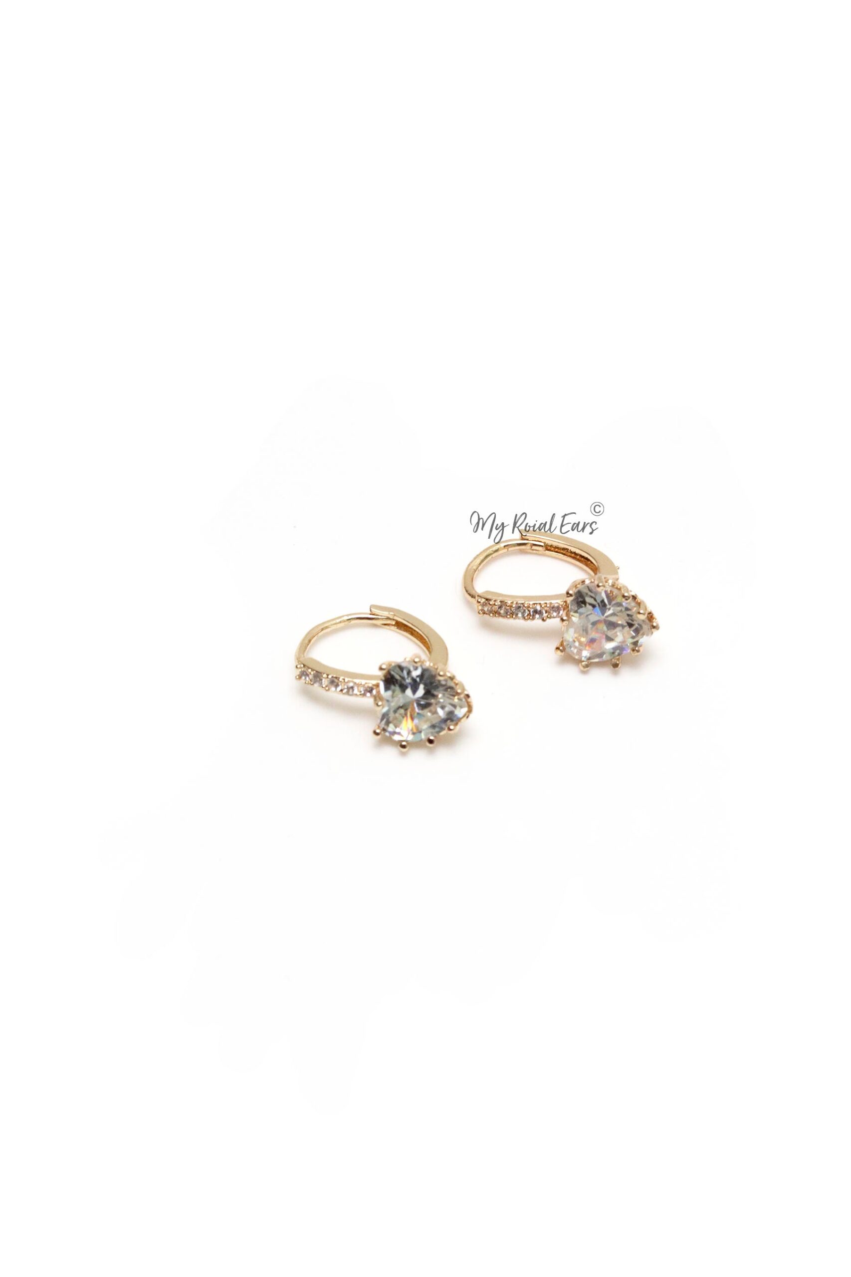 Q.Ursula Gold -quality luxury heart shape zircon hoop earrings - Image 3