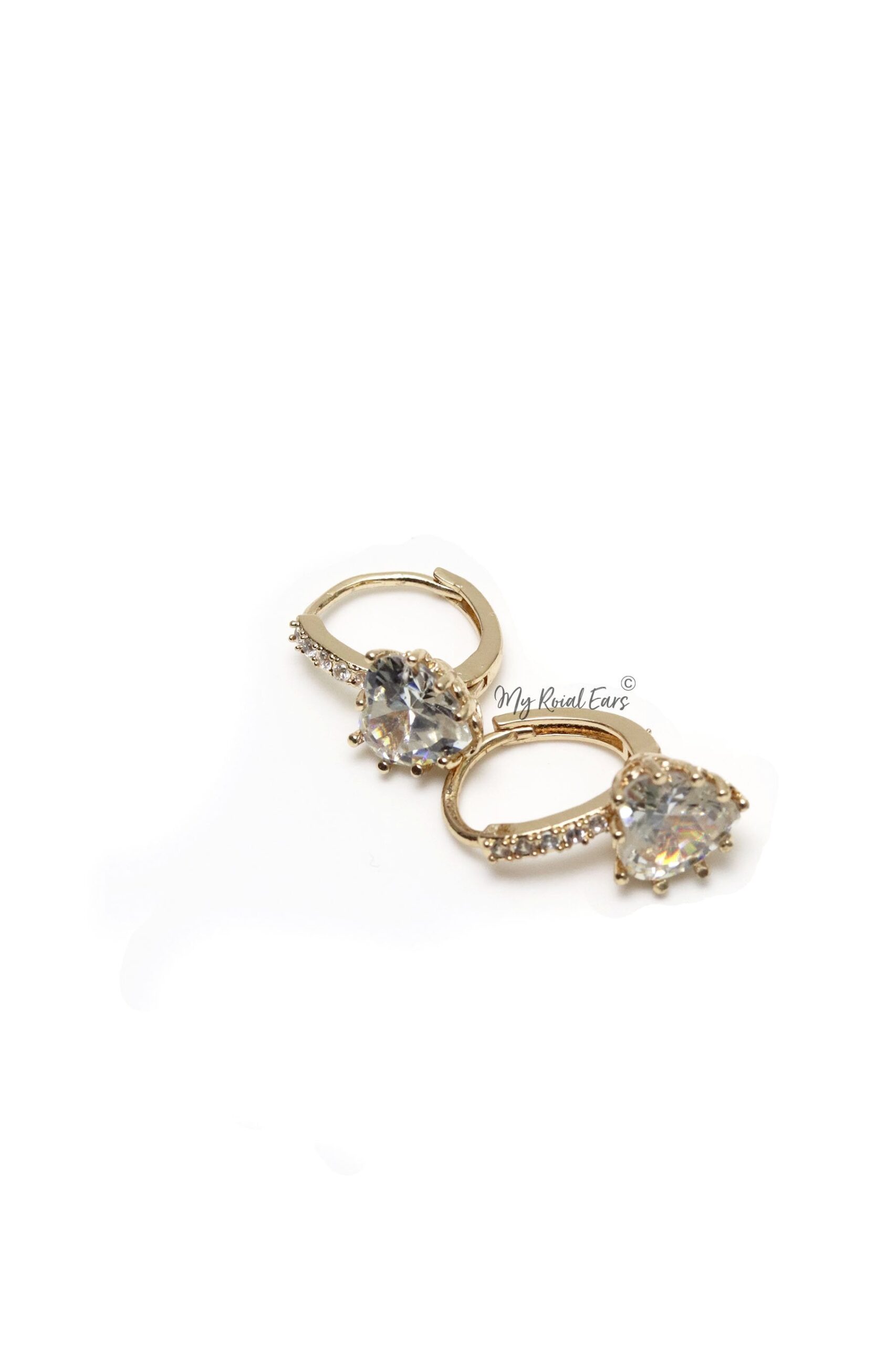 Q.Ursula Gold -quality luxury heart shape zircon hoop earrings