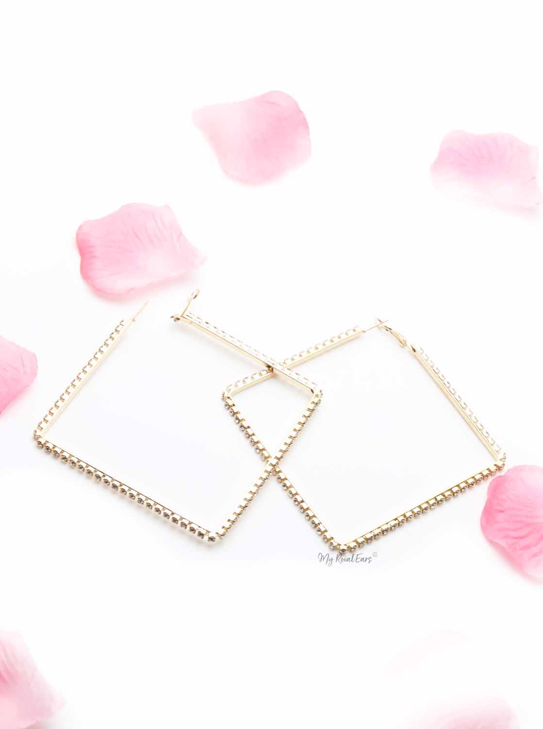 Blue Dawn- square shaped hoop earrings - My Roial Ears LTD