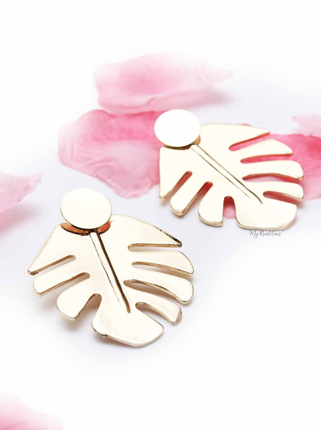 Catasetum- golden 2 n 1 statement stud earrings - My Roial Ears LTD