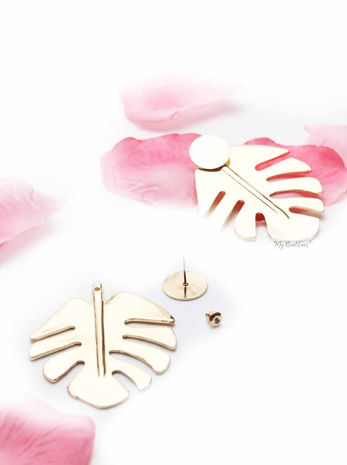 Catasetum- golden 2 n 1 statement stud earrings - My Roial Ears LTD