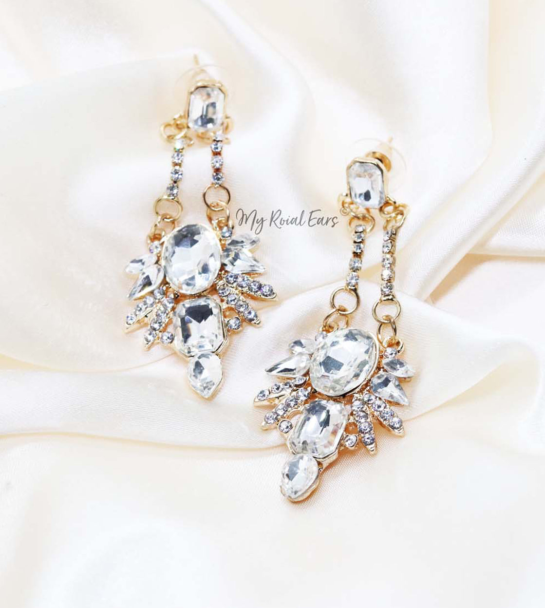 Q ALICE-handmade crystal glass dangle earrings - My Roial Ears LTD