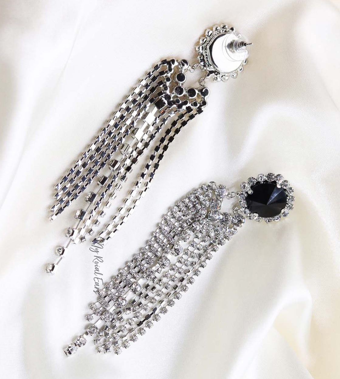 Q BEATRICE- glamorous editorial tassel bridal earrings - My Roial Ears LTD