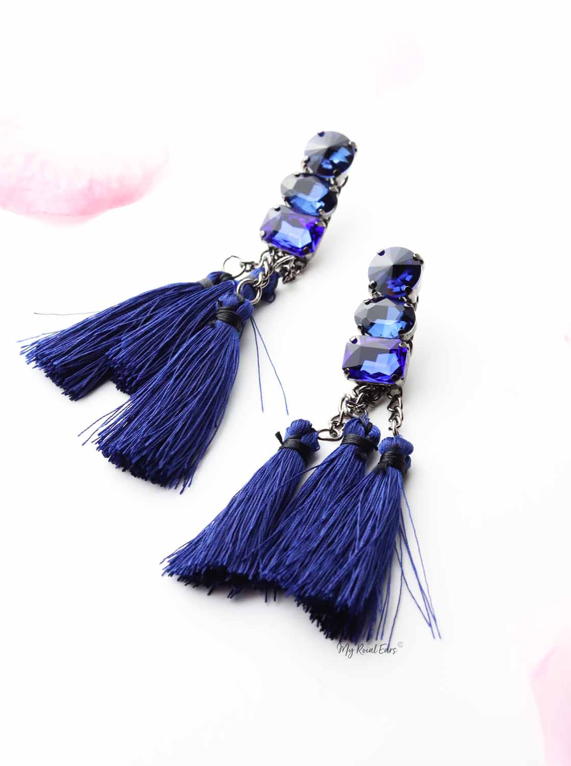 Dahlia- fashion chain drop tassel earrings - Image 3