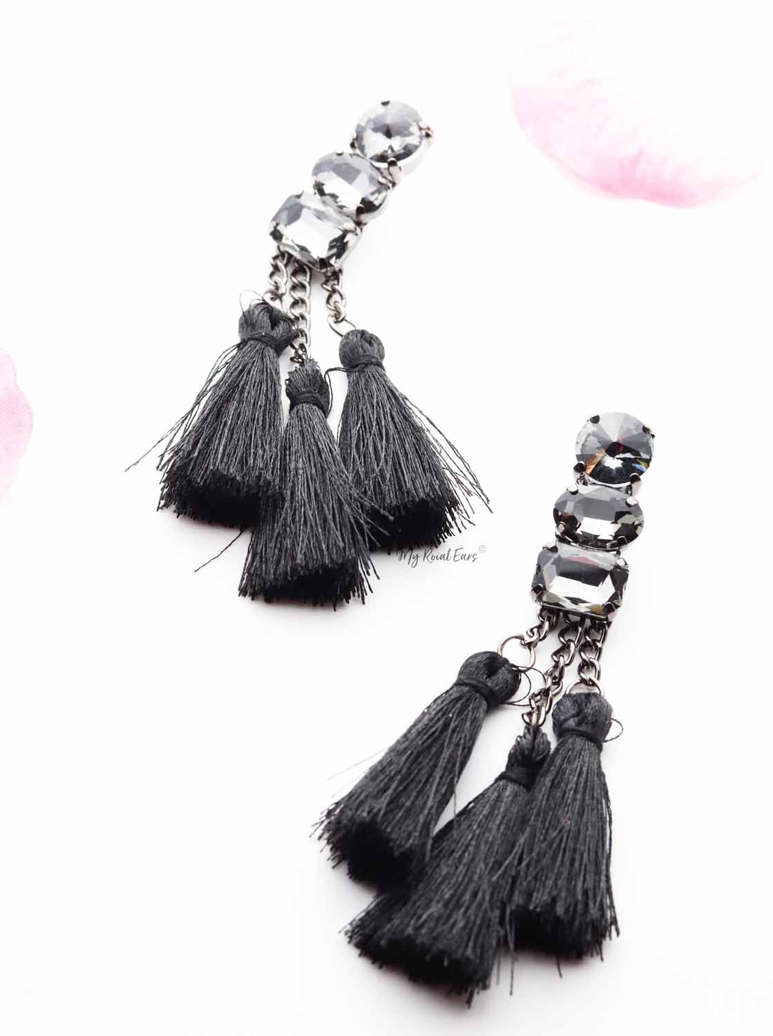 Dahlia RED- fashion chain drop tassel earrings - Image 5