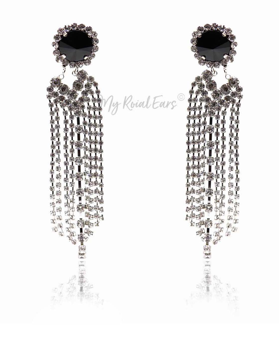 Q BEATRICE- glamorous editorial tassel bridal earrings - My Roial Ears LTD