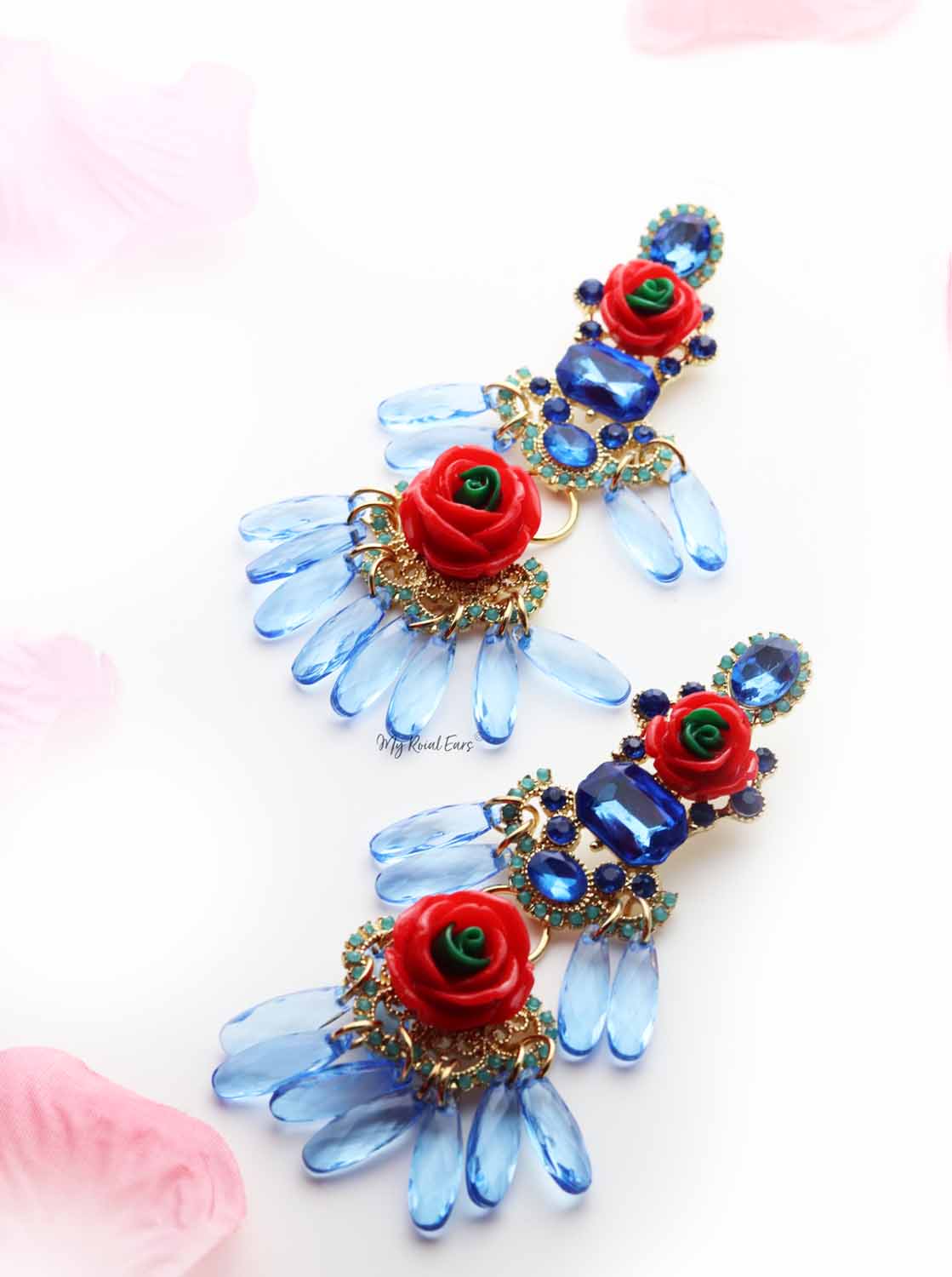 Foxglove Green-tassel statement drop earrings - My Roial Ears LTD