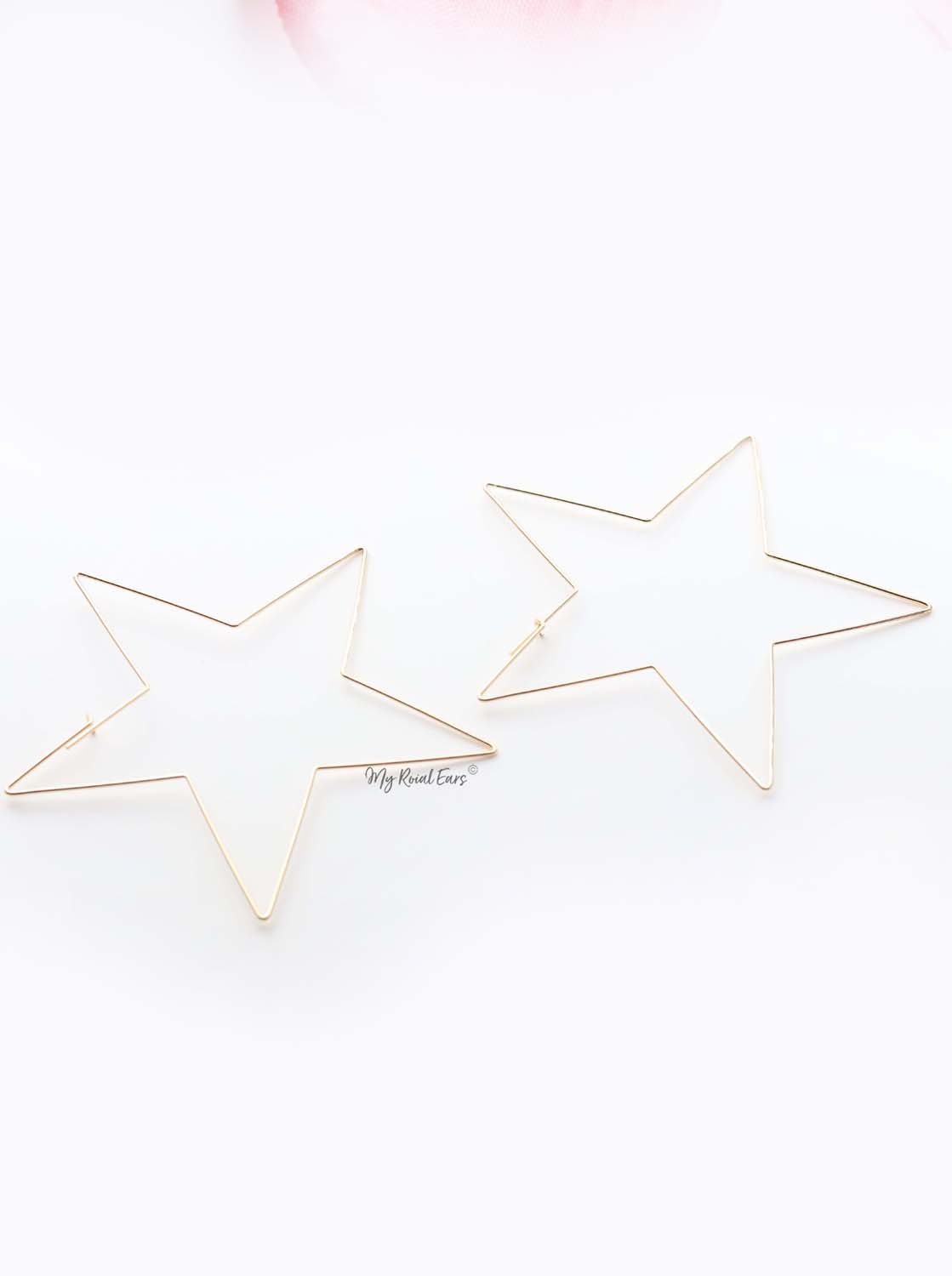 Lily- thin gold plated star shape earrings - My Roial Ears LTD