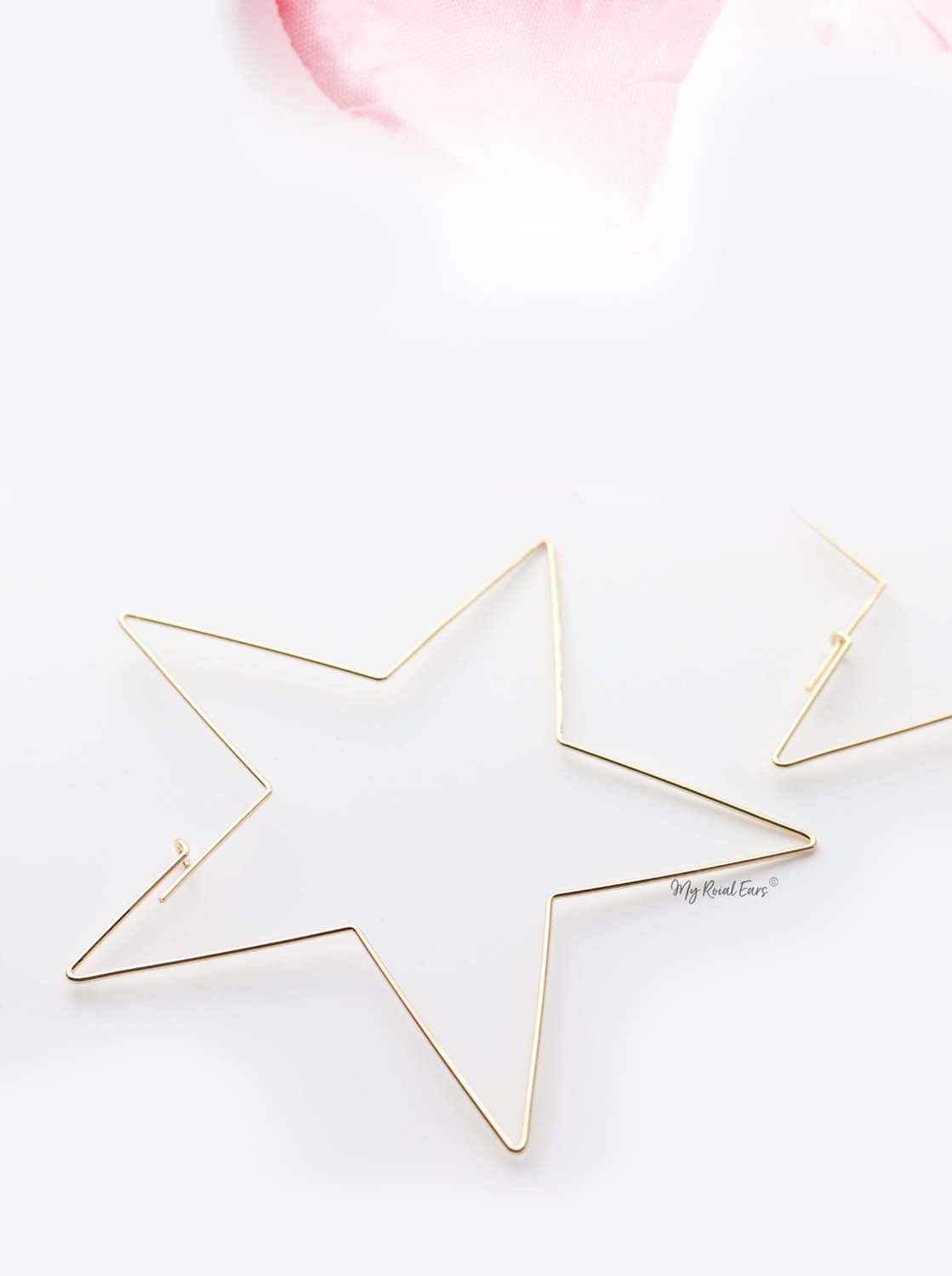 Lily- thin gold plated star shape earrings - My Roial Ears LTD