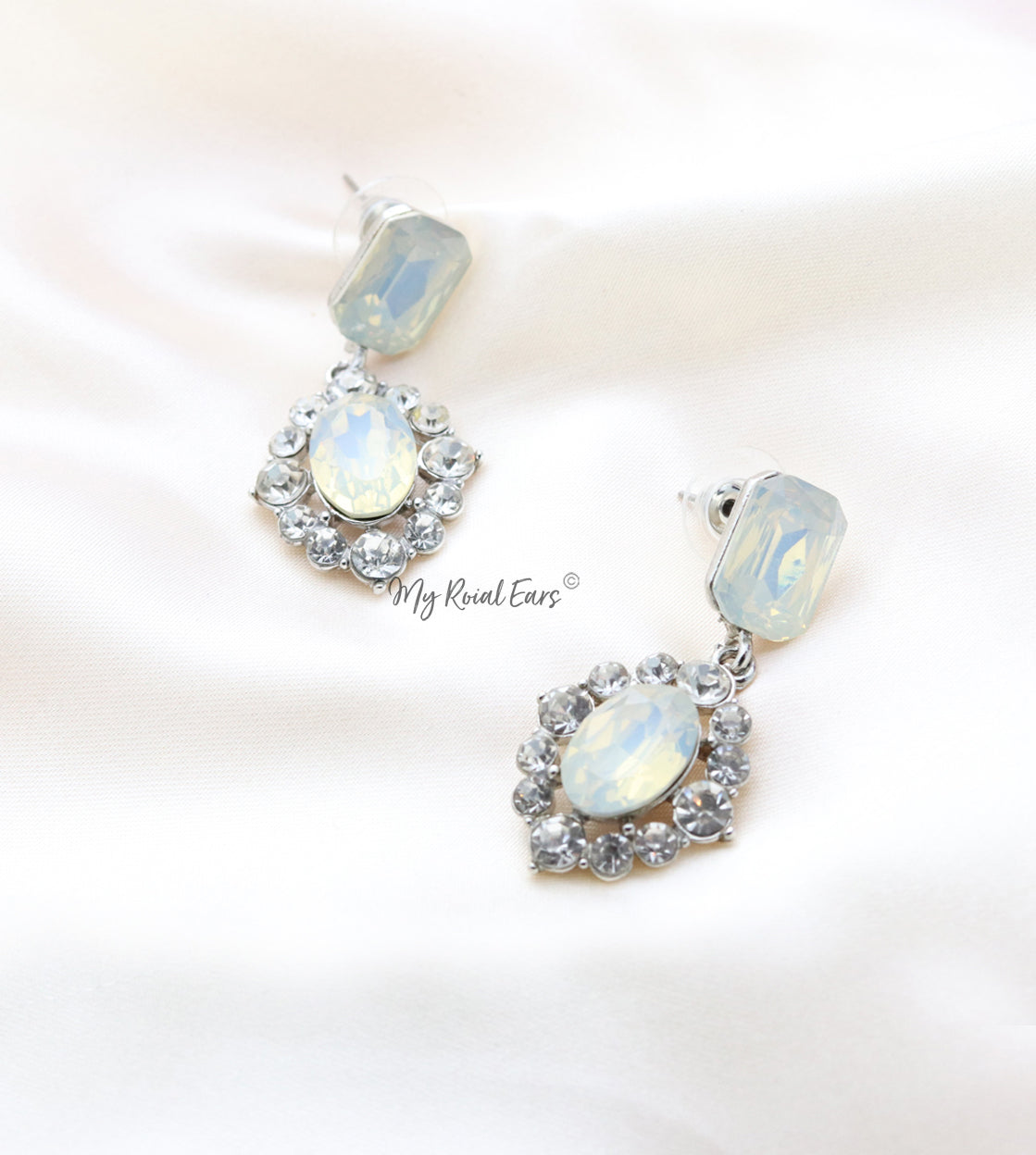Q.Mia-noble and effortless bridal drop stud earrings - My Roial Ears LTD