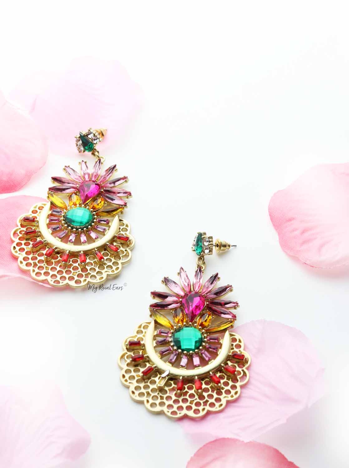 Rhododendron- pretty fairytale embellished earrings - My Roial Ears LTD