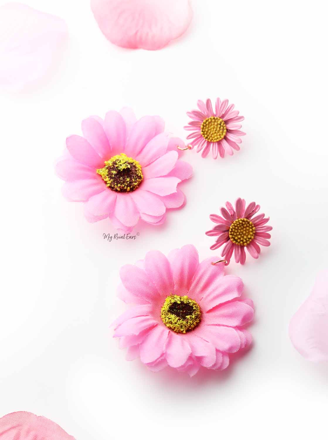 Rosemary Pink-Sweet summer beach flower earrings - My Roial Ears LTD