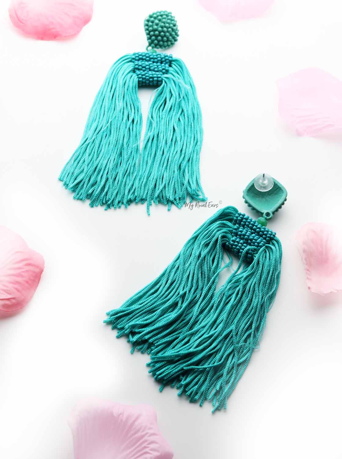Snapdragon- tassel statement long earrings - My Roial Ears LTD