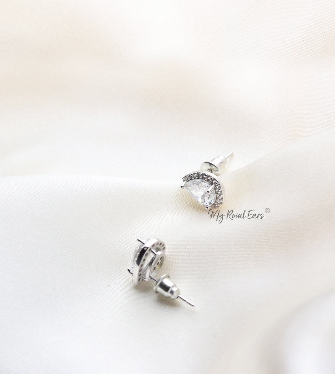 Q.Beth-classic luxury bridal stud earrings - My Roial Ears LTD