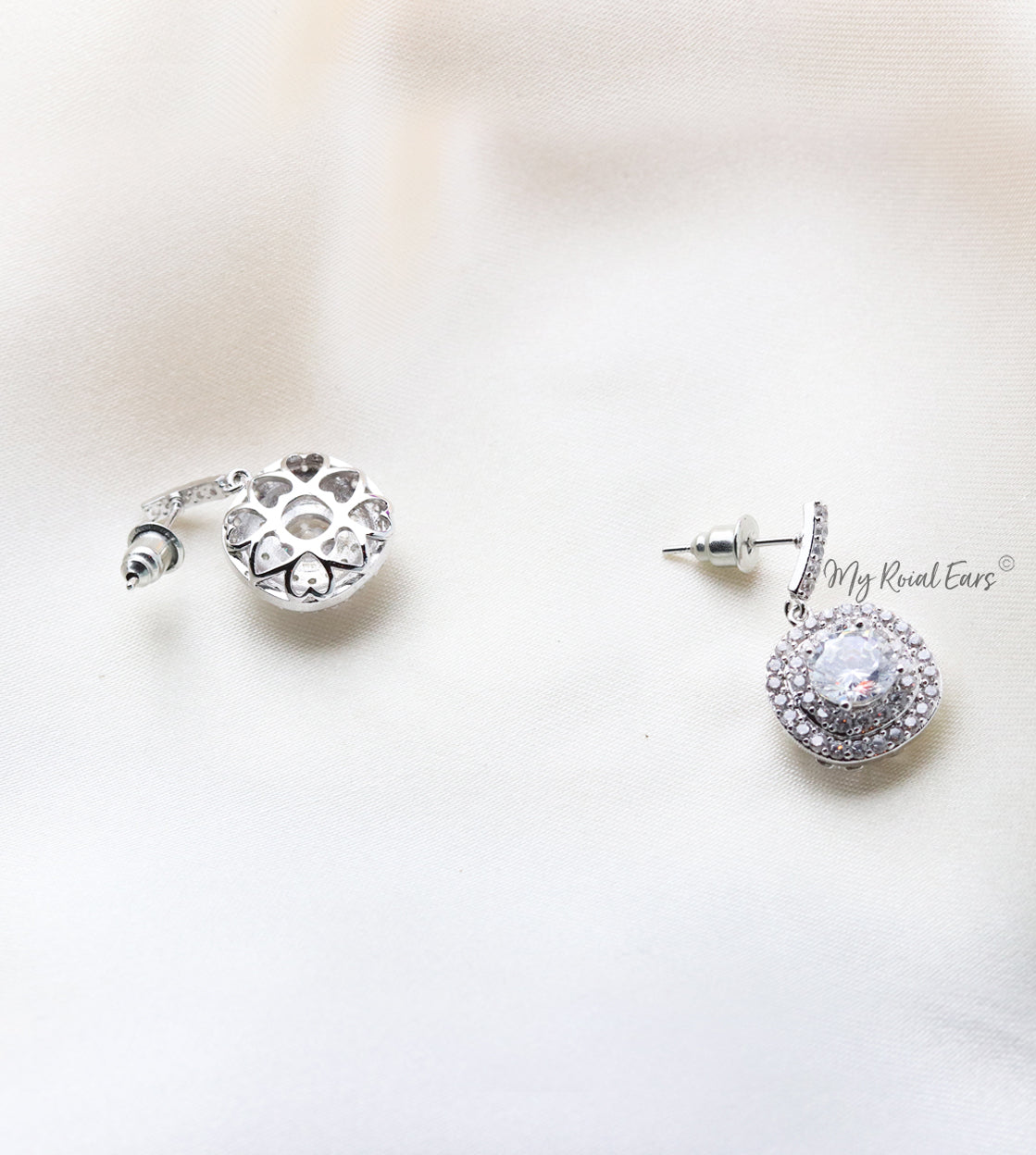 Q.Jasmine-cubic zircon crystal bridal drop earrings - My Roial Ears LTD