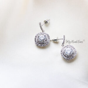 Q.Jasmine-cubic zircon crystal bridal drop earrings - My Roial Ears LTD