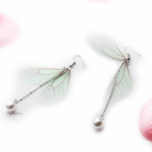 Torch Ginger- pearl wings drop earrings - My Roial Ears LTD