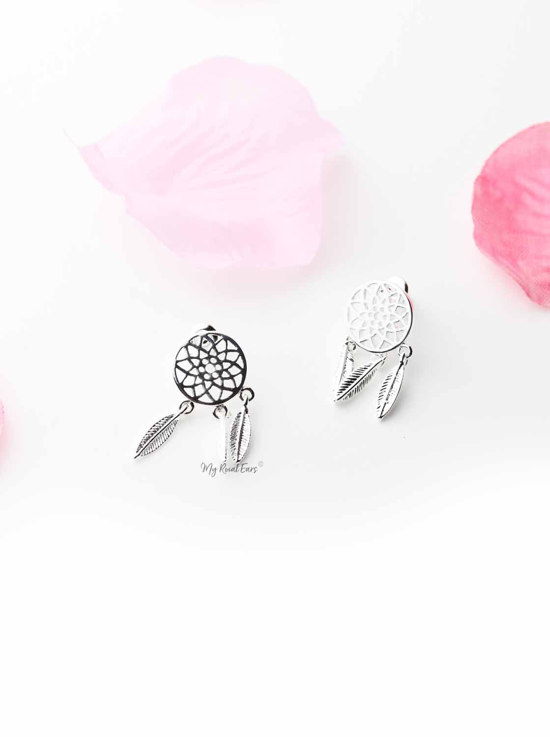 Terminal- round drop leaf stud earrings - My Roial Ears LTD