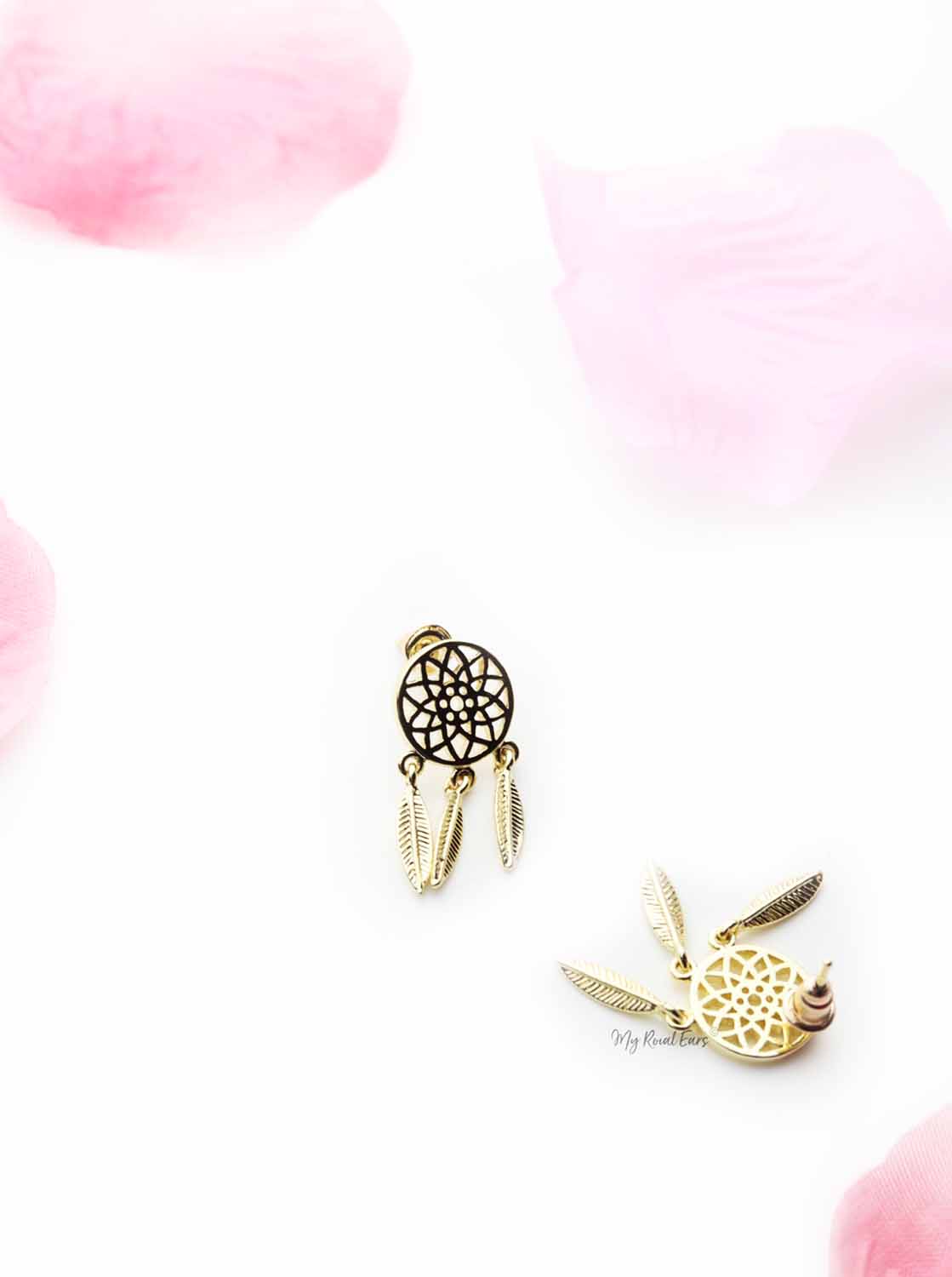 Terminal- round drop leaf stud earrings - My Roial Ears LTD