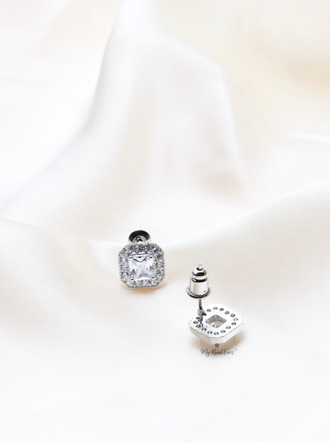 Q.MATILDA-square zircon enduring bridal stud earrings - Image 2