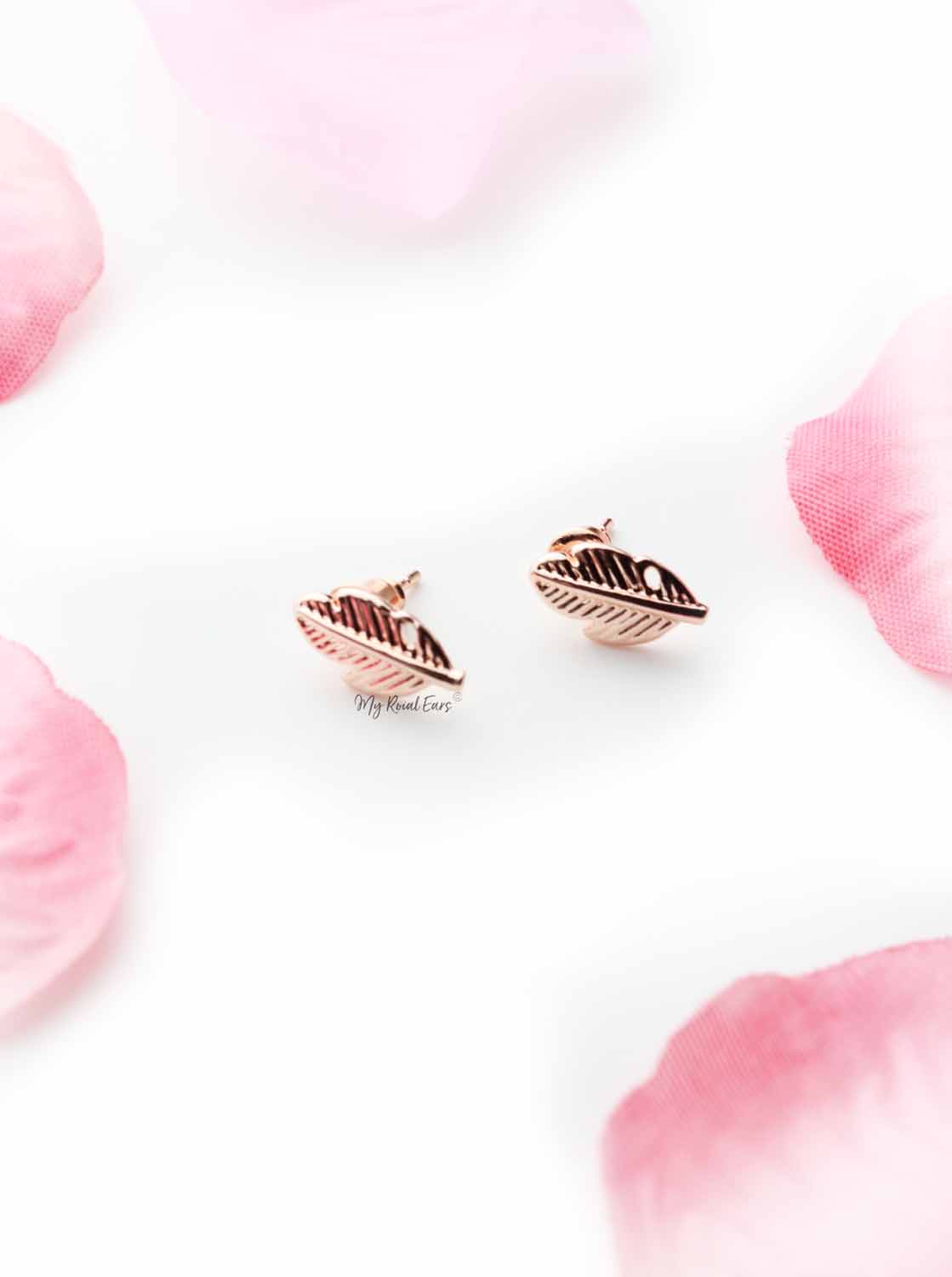 Axillary Silver- leaf stud earrings - My Roial Ears LTD