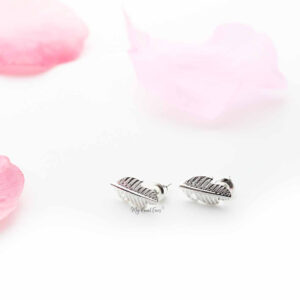 Axillary Silver- leaf stud earrings - My Roial Ears LTD