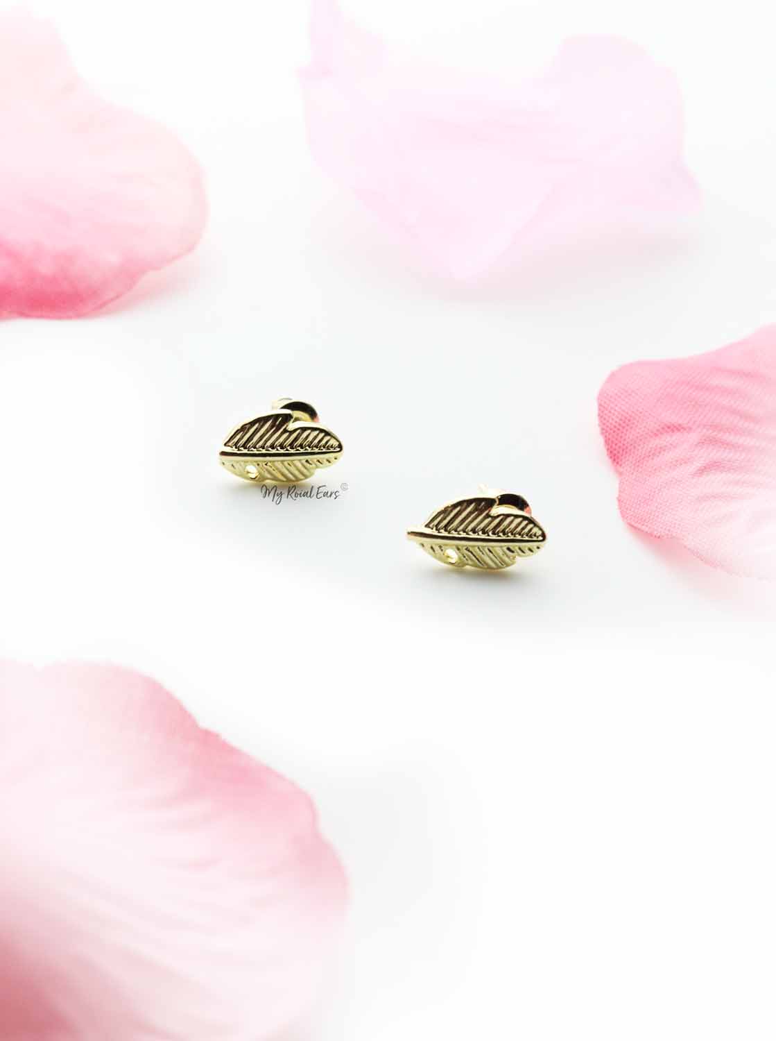 Axillary Silver- leaf stud earrings - My Roial Ears LTD