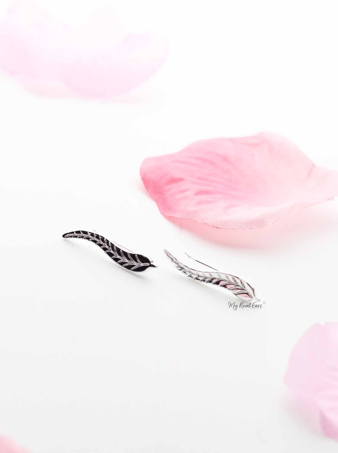 Semele- gold plated leaf ear cuff earrings - My Roial Ears LTD