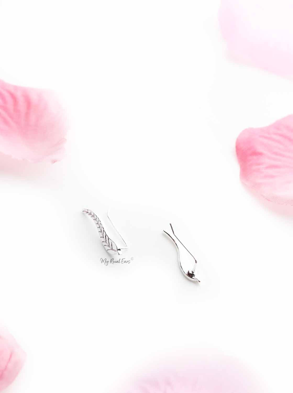 Semele- gold plated leaf ear cuff earrings - My Roial Ears LTD