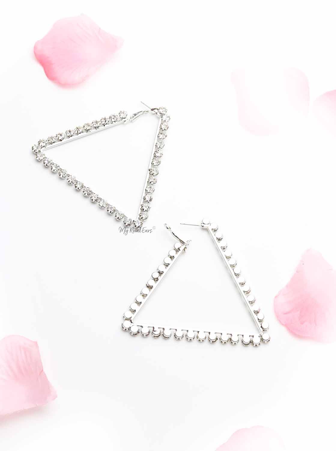 Alpinia- silver triangle earrings - My Roial Ears LTD