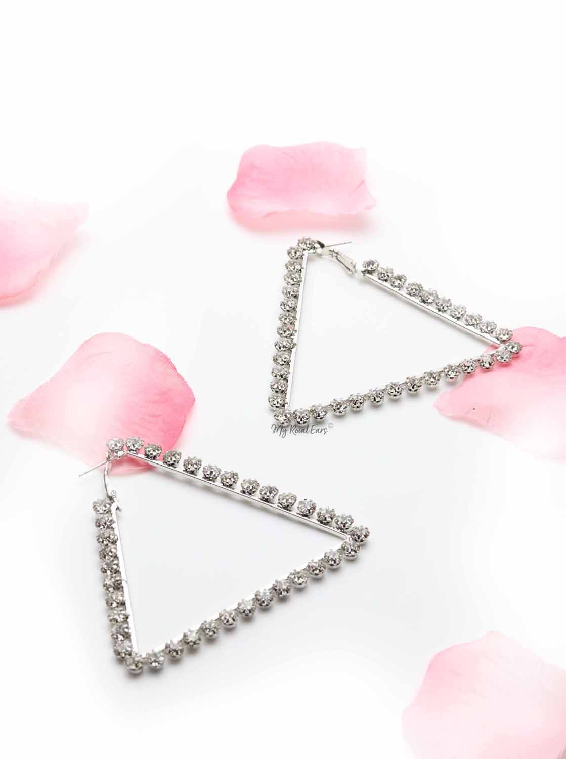 Alpinia- silver triangle earrings - My Roial Ears LTD