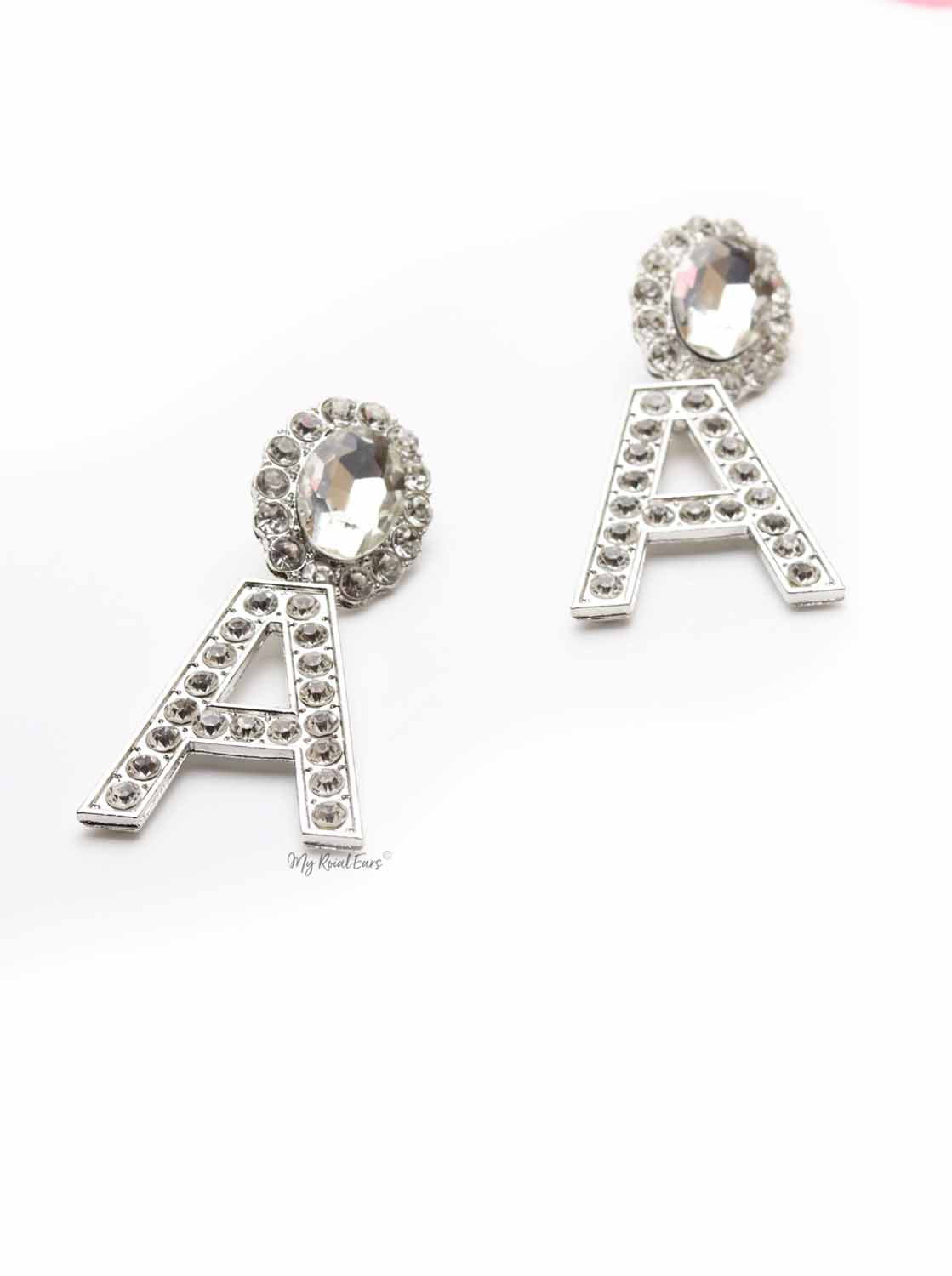 Begonia M-crystal M shaped diamond earrings - My Roial Ears LTD