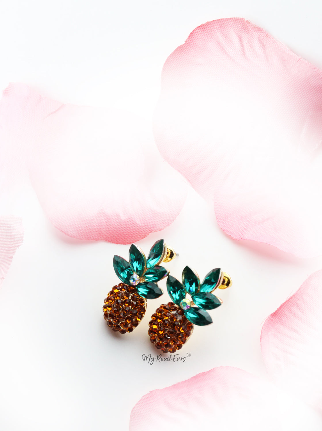 Delphinium- Pineapple Crystal glass Stud - My Roial Ears LTD