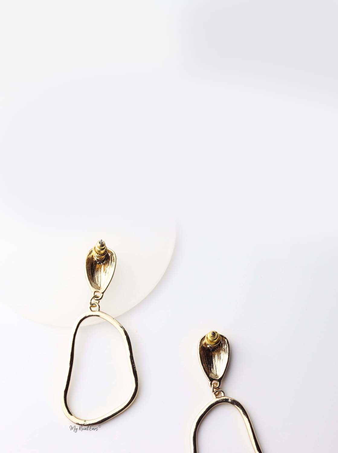 Callia- gold plated tasteful drop earrings - My Roial Ears LTD