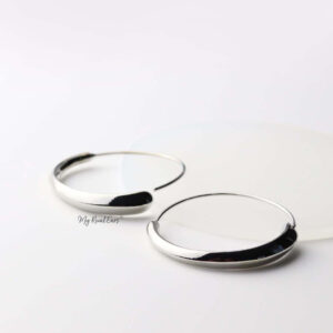 Adrasteia Silver -  thin geometric circle earrings - My Roial Ears LTD