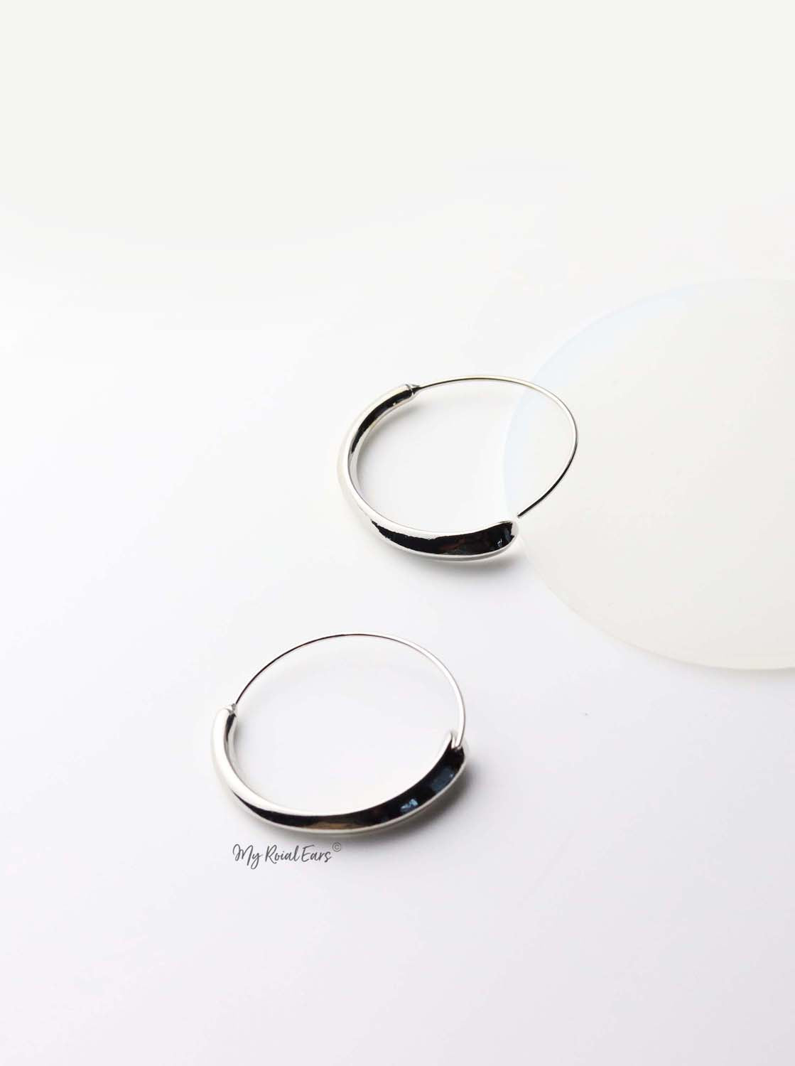 Adrasteia - gold plated thin geometric circle earrings - My Roial Ears LTD