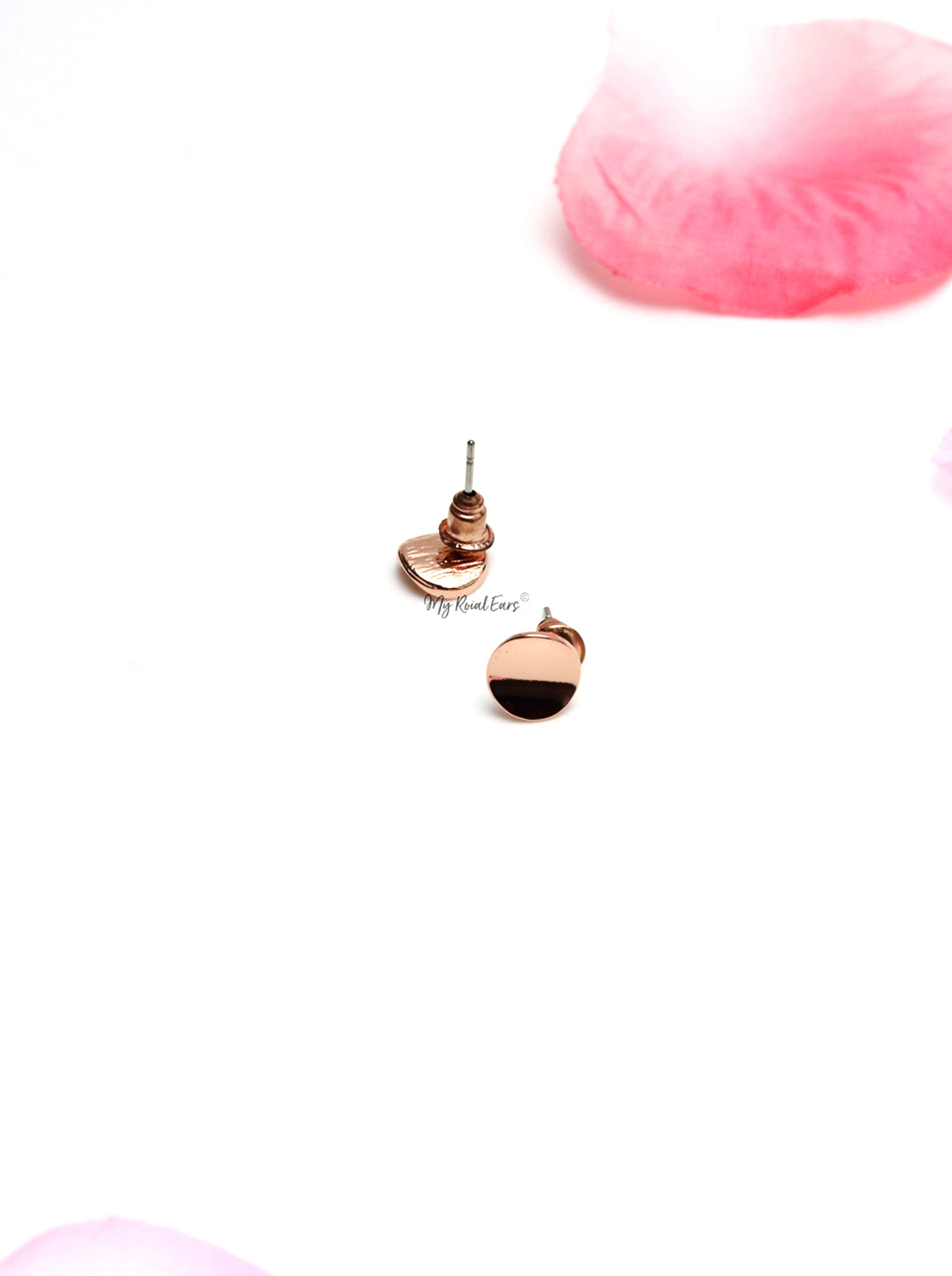 Atlanta Rose Gold- oval geometric stud earrings - Image 2