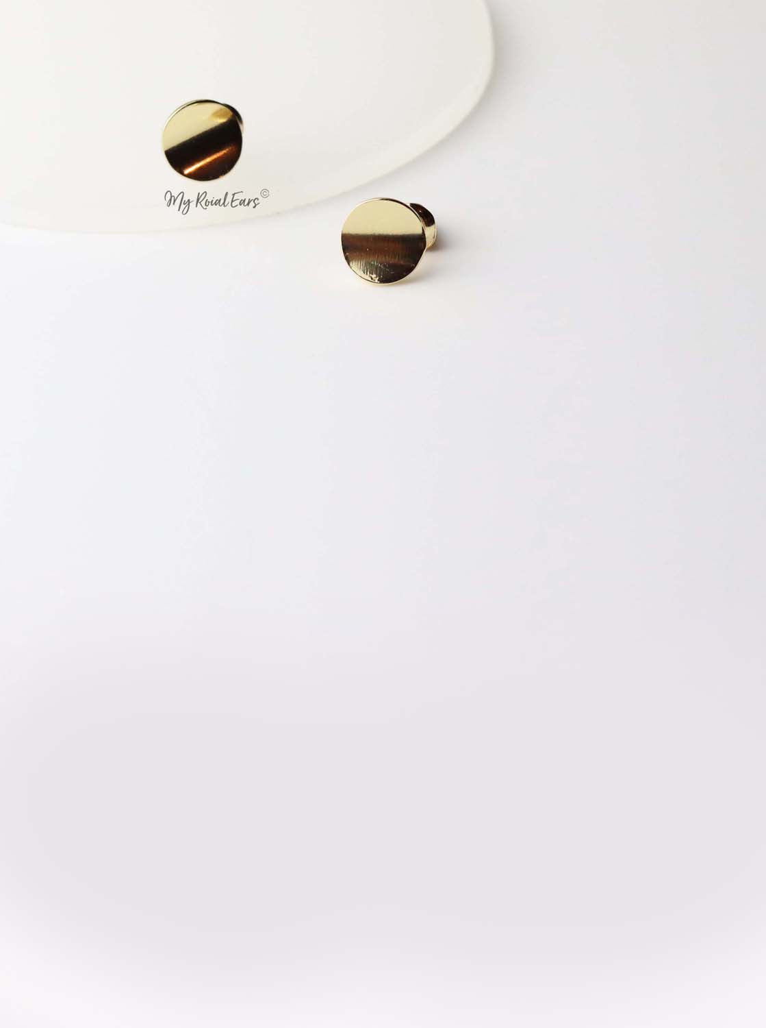 Atlanta- gold plated oval geometric stud earrings - My Roial Ears LTD